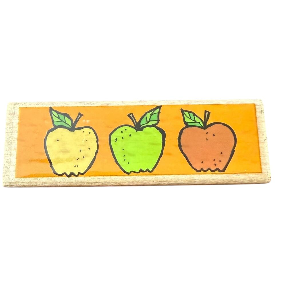 Studio G Set Of 3 Apples Rubber Stamp NEW